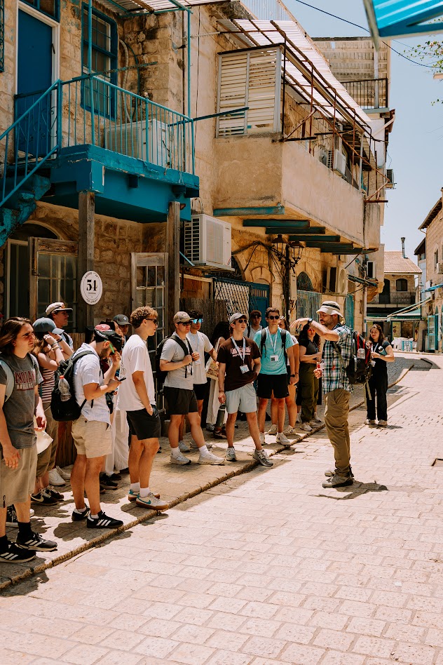 Walking the ancient streets of Tzfat with their guide
